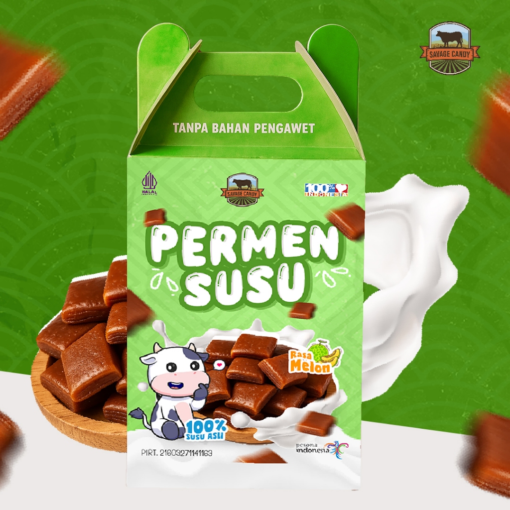 

SAVAGE CANDY (Melon)/Permen Susu Lembang/Oleh-Oleh Lembang | 100% Susu Asli | Tanpa Bahan Pengawet