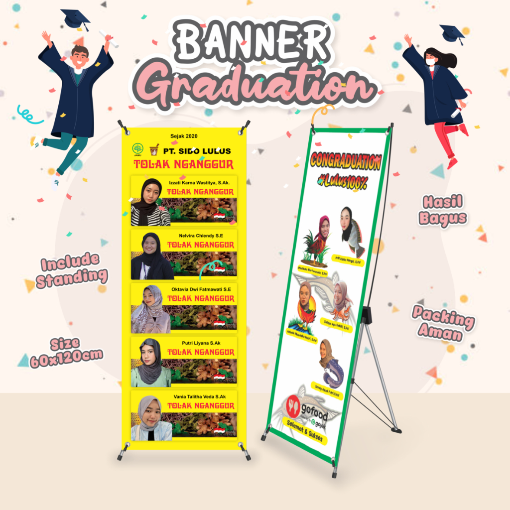 Cetak X-Banner Wisuda Graduation | Banner Wisuda | Banner Sidang Kelulusan | Stand Banner Kelulusan