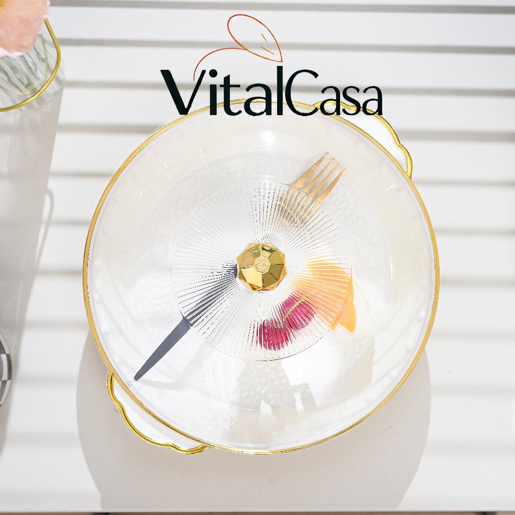 Produk Terbaru---Aesthetic / Nampan Saji Dengan Tutup/Piring bundar putih (dengan tutup)