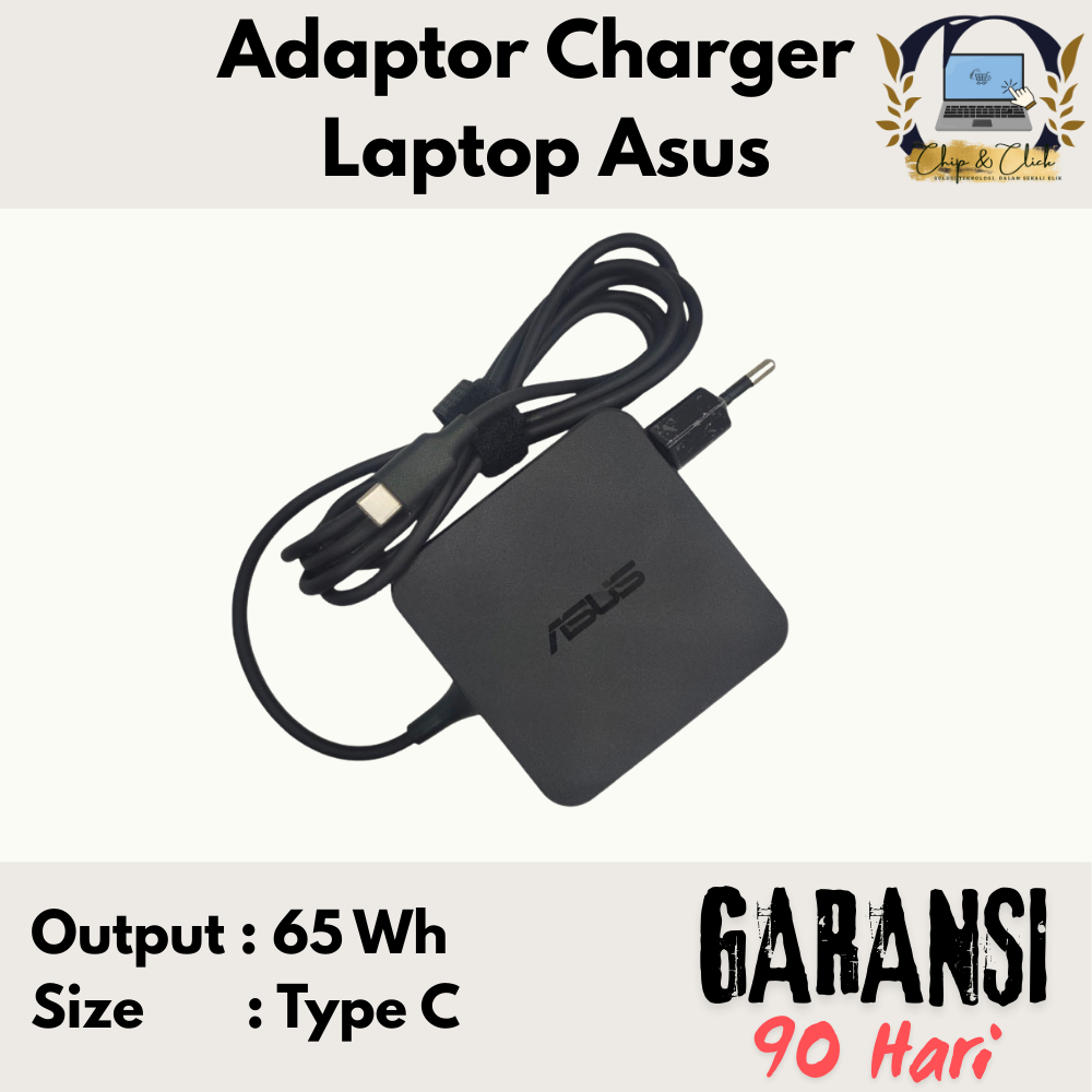 65W Adaptor Charger Asus ZenBook Q408UG Q408UG-211 3.25a Type C BERGARANSI