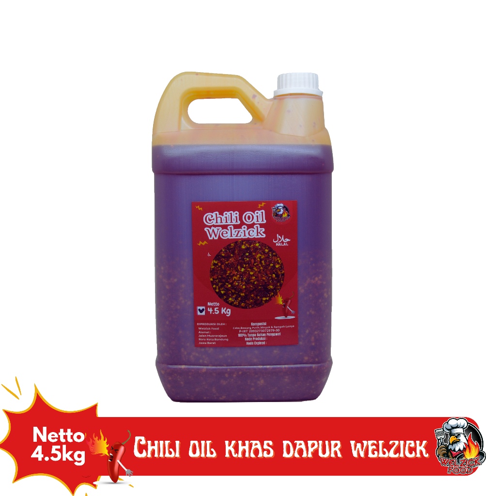 

Welzick Food - Chili Oil Minyak Cabe Pedas Halal Citarasa Khas 4.5kg