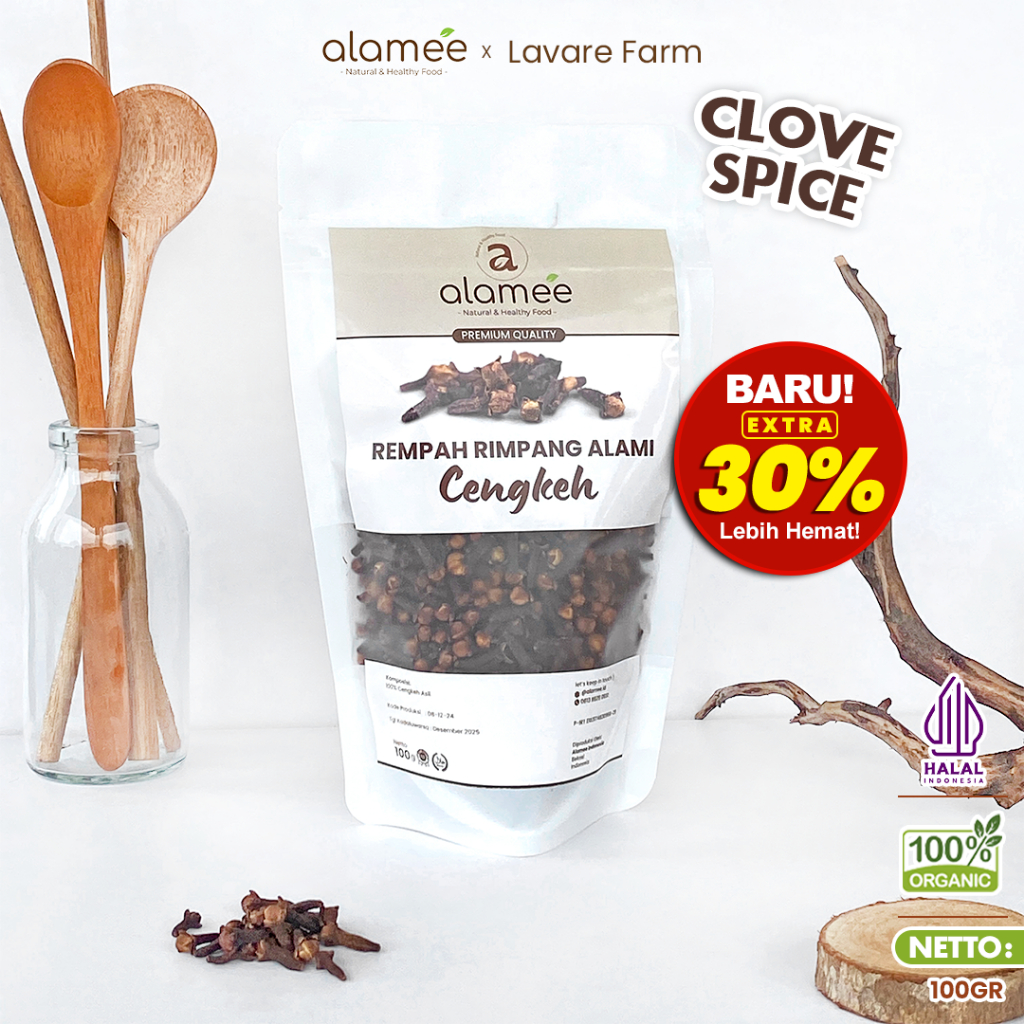 

ALAMEE Cengkeh Rempah Kering Organik Cloves Rimpang Organik Bumbu Seasoning Masakan Masak 100gr BUMA