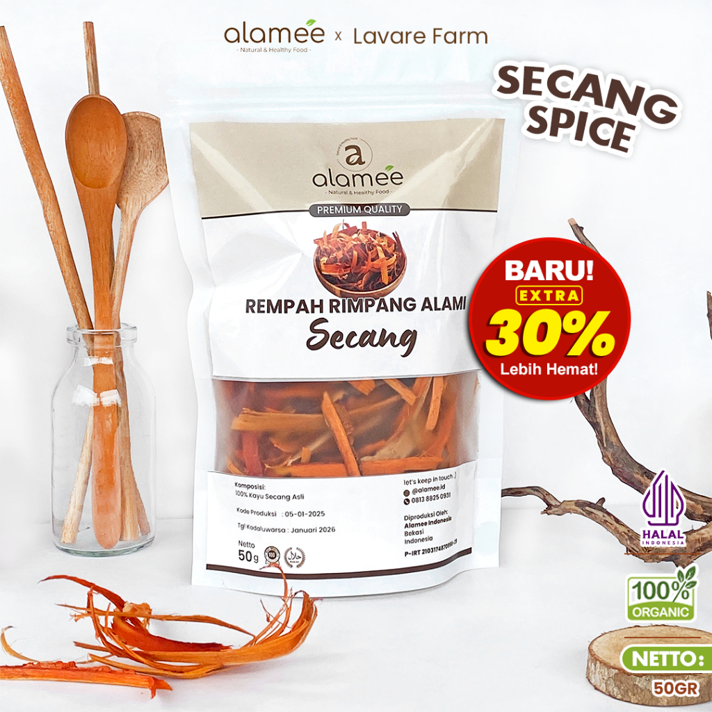 

ALAMEE Kayu Secang Asli Serut Sappan Wood Rempah Rimpang Organik Alami BUMA