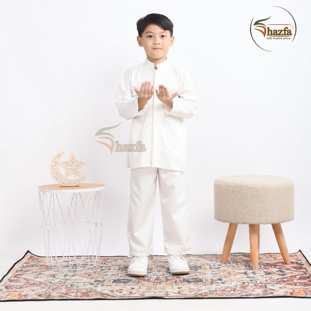 Shazfa | Tabarik Set Koko Anak Muslim Terkini Rayon Toyobo Bordir Elegan