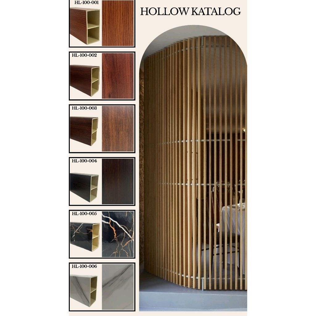 Partisi Hollow PVC Penyekat Ruangan Minimalis Modern indoor