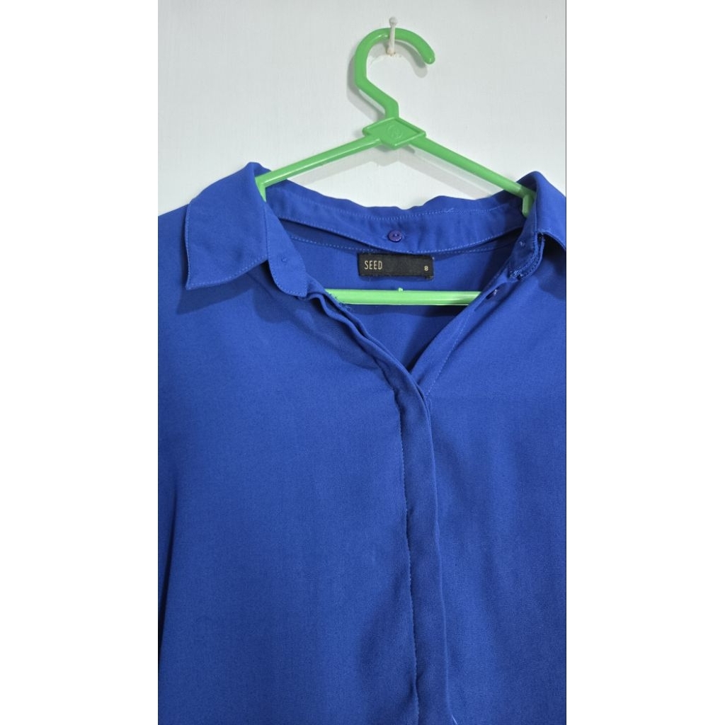 Royal Blue Seed Shirt blouse