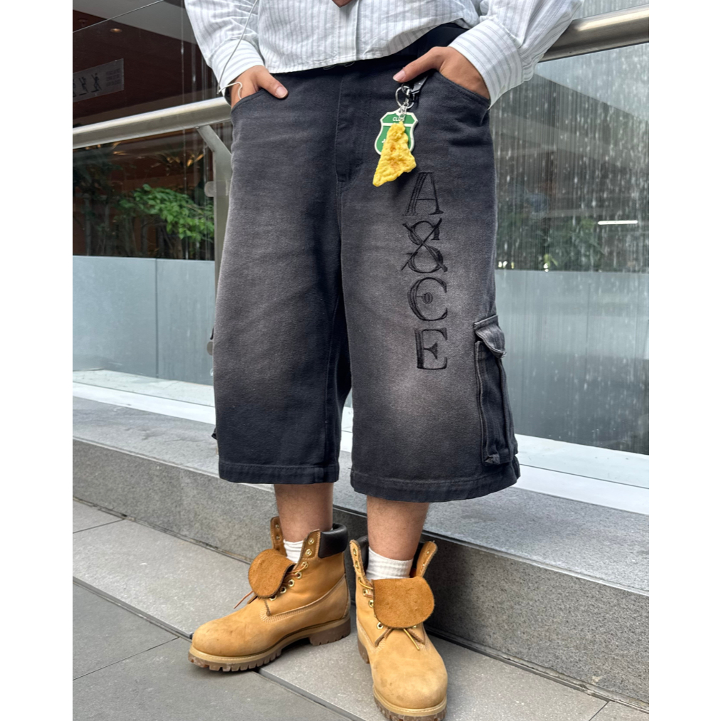 Ace Jorts (Celana Anime Jorts Denim Baggy | Fire Fist Ace - One Piece | Hishiro )