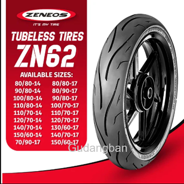 ( RING 17 ) ZENEOS Ban motor ( 70 80 90 100 110 120 130 140 150 160 ZN62 / versi RS ) TL FREE PENTIL