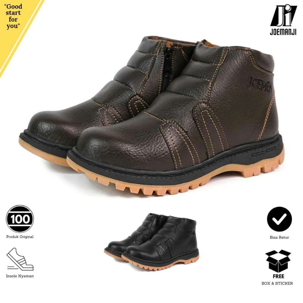 Sepatu Pria Boots Casual Anti Slip Original 100% Branded Keren Spatu Cowok Karet Anti Air