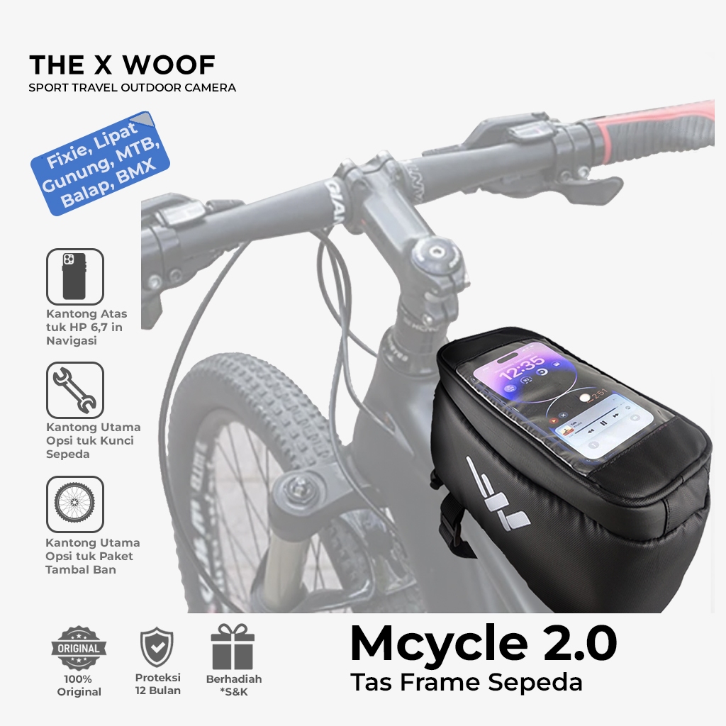 THE X WOOF MCYCLE2 TAS SEPEDA FRAME BAG TAHAN AIR DAN BERKUALITAS