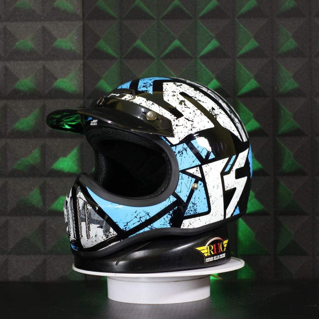 JS Cakil motif helm Cakil vintage style motorcycle original SNI