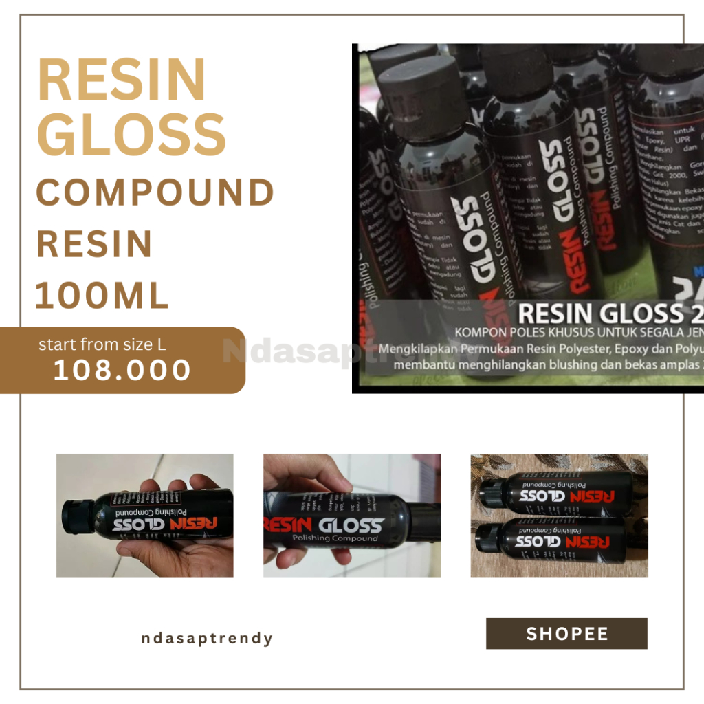 Resin Gloss Compound 100ML 2400 Obat Poles Resin Gloss Siap Kirim