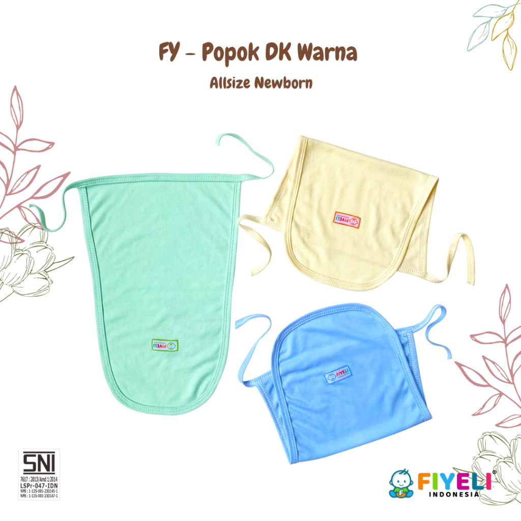 FIYELI 6 Pcs Popok Bayi Kain Tali Premium Katun / Popok Tali Ikat Bayi Newborn - Doubleknit Warna