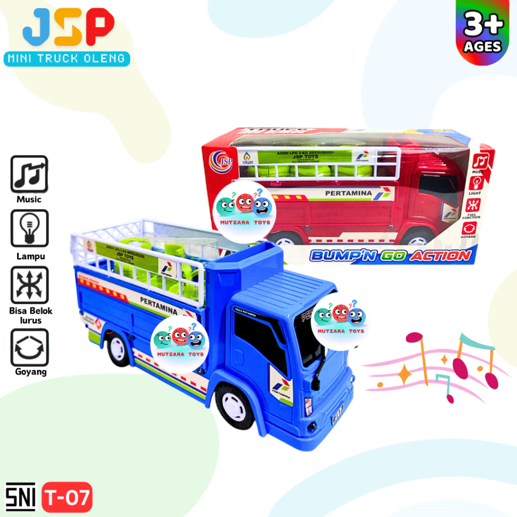 MUTIARATOYS Mainan Anak Basuri Mini Truck Oleng PERTAMINA JSP Kode T-07