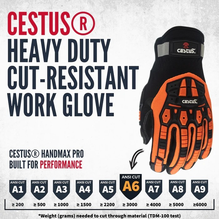 Sarung Tangan Mining / Safety Work Gloves Cestus Handmax Pro ANSI CUT A5