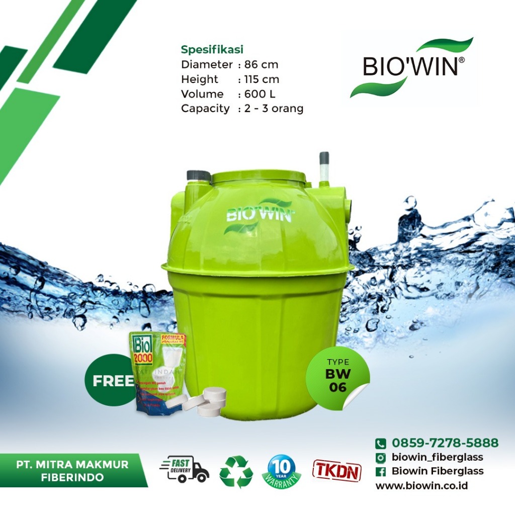 Septic Tank Bio/Septic Tank Bio Tech/600, 800, 1000, 1200 Liter
