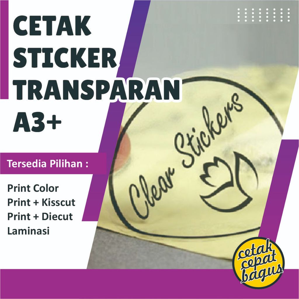 

Cetak Sticker Transparan A3 I Print & Cut Sticker Kemasan Air I Murah Cepat