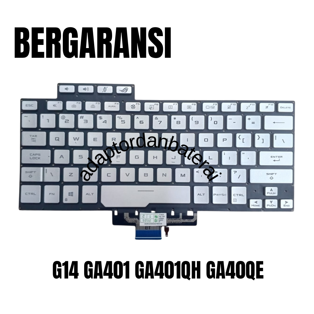 Keyboard Asus ROG Zephyrus G14 GA401 GA401QH GA40QE Backlight - SILVER