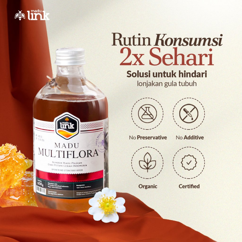 

LINK - Madu Multiflora 650ml Untuk Sistem Kekebalan Tubuh melawan infeksi. Anti Inflamasi