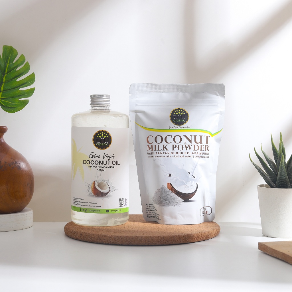 

[ BUNDLING ] TRUorganic Santan Bubuk Premium 150gr & Extra Virgin Coconut Oil 500ml