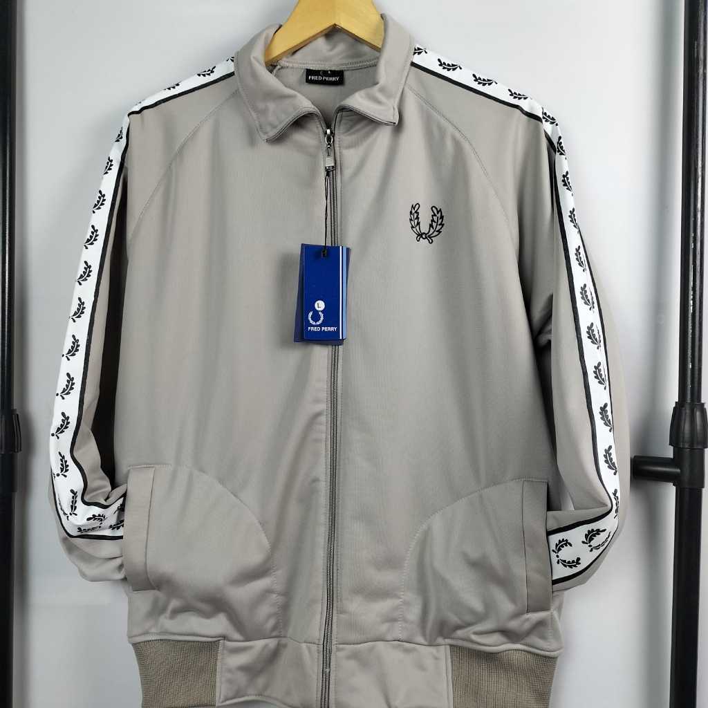 Jaket Tracktop Casual Fred Perry Premium Logo Print Bordir Original / Jacket Pria Wanita Long Sleeve