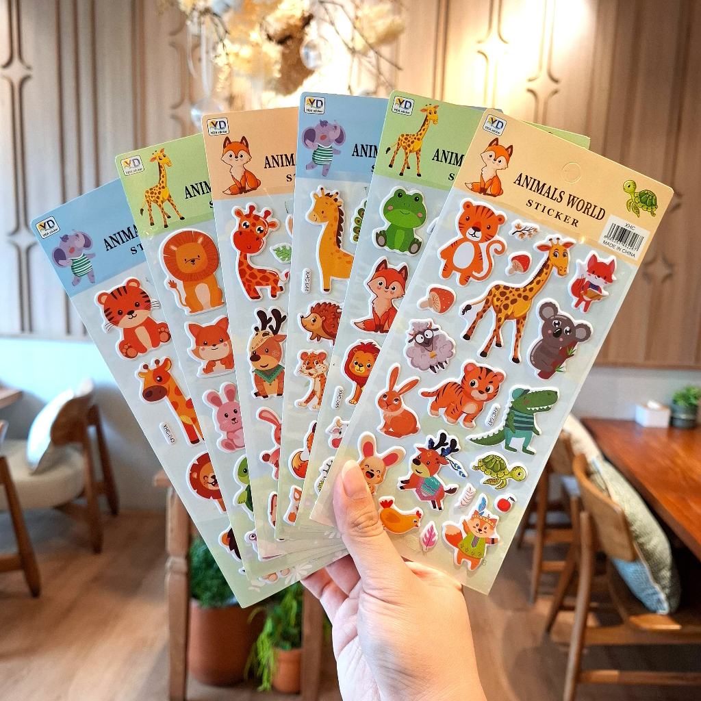 

[XHC] Sticker Timbul Gambar Tempel Stiker Anak Karakter Hewan Zoo Animal