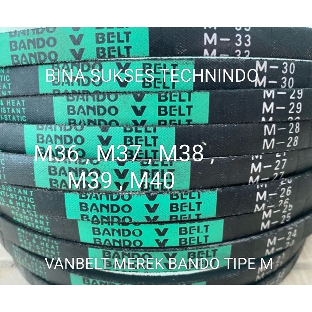 V-BELT BANDO TIPE M36 , M37 , M38 , M39 , M40  / VBELT / V BELT / VANBELT / VAN BELT / FANBELT / TAL