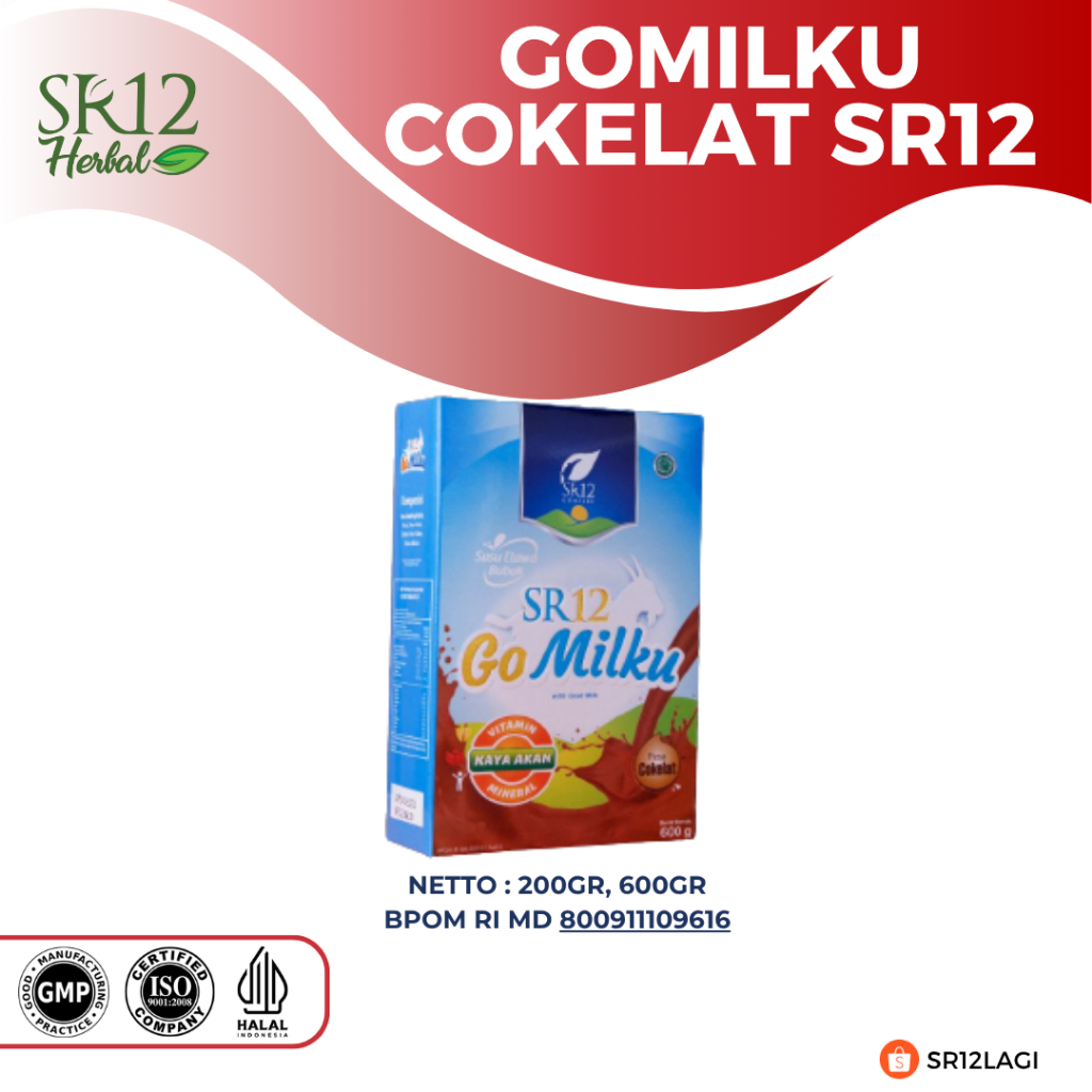 

GoMilku Cokelat SR12 Susu Kambing Halal Tanpa Gula Mengandung Daun Kelor Ikan Gabus Madu