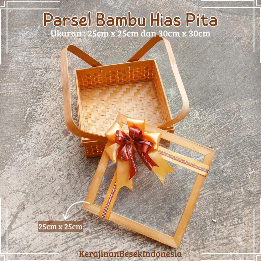 

Parsel bambu hantaran dan hampers bonus pita cantik tutup mika seserahan pernikahan keranjang murah