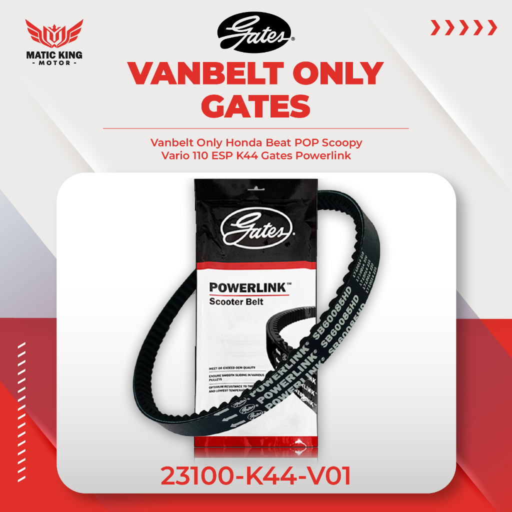 Vanbelt V Belt Fanbelt Beat Vario Scoopy 110 eSP POP Street Stater Halus K44 Stater Kasar Gates