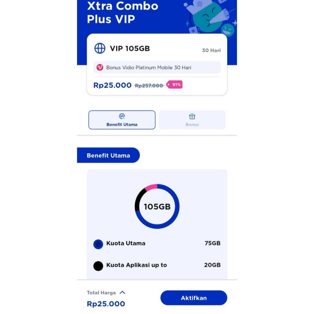 XL XCP VIP DISKON 91% TINGGAL PAKAI SUDAH ADA KUOTA