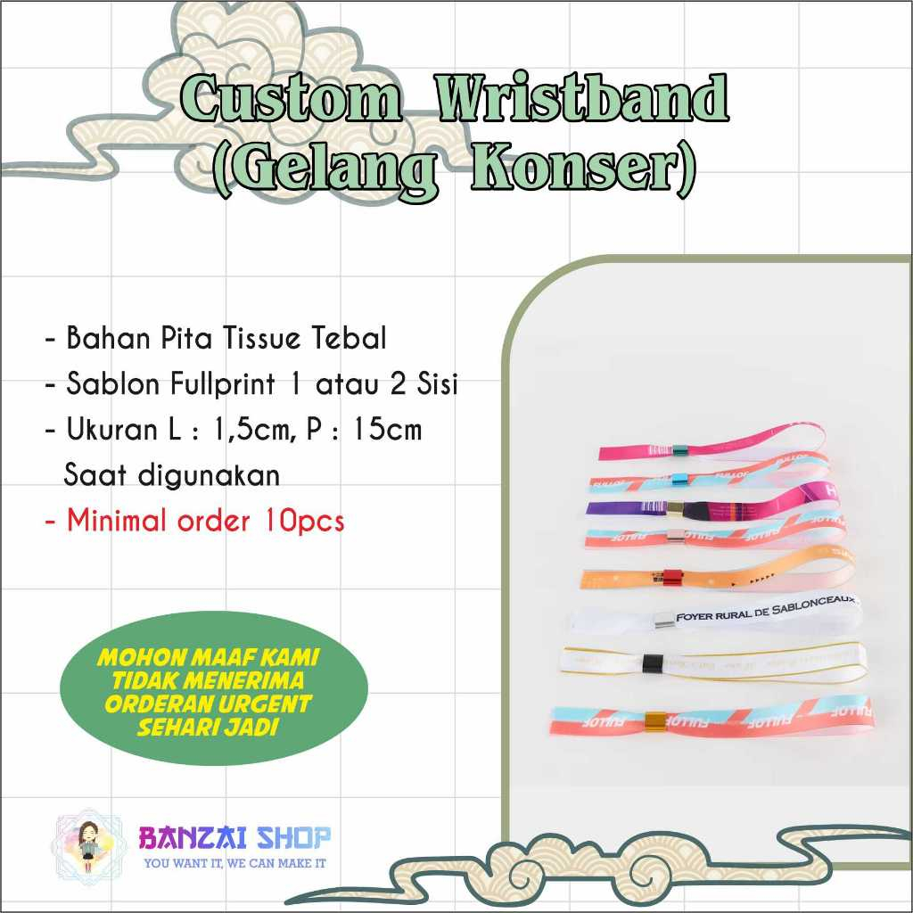 Custom Wristband (Gelang Konser)