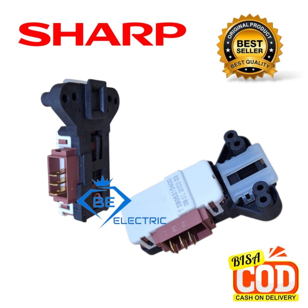 DOORLOCK MESIN CUCI ZV-446 | SWITCH PINTU SHARP FRONT LOADING ZV446