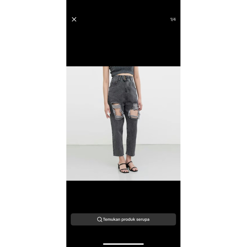 jeans high waist jeans sobek abu”