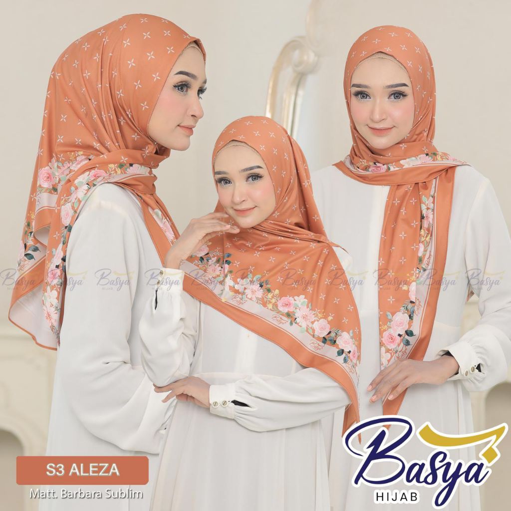 (BASYA) SEGITIGA ALEZA•segitiga instan motif•hijab instan malay non pet•jersey barbara sublim•bergo 