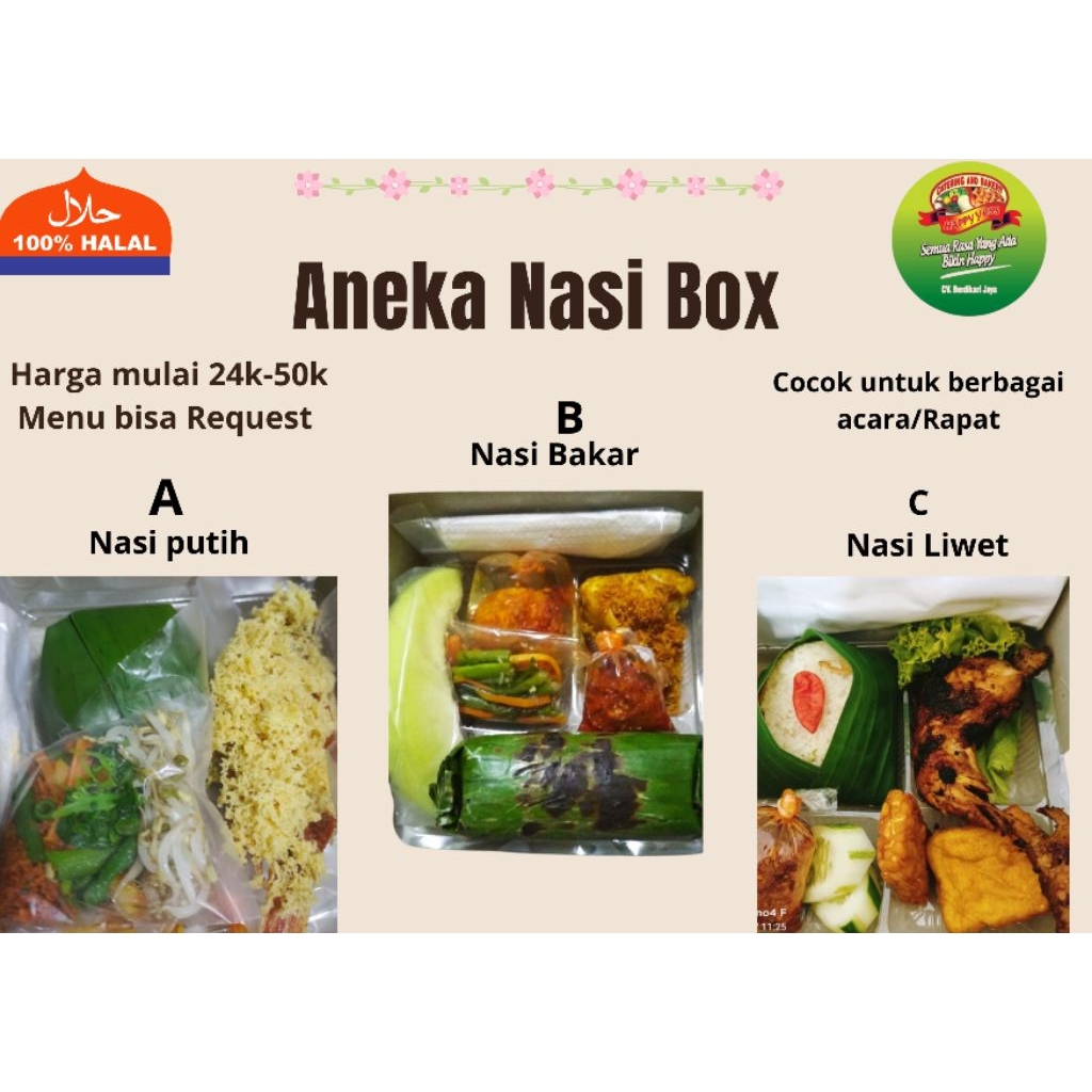 

Nasi box/ Nasi Kotak/ Varian nasi untuk acara syukuran/ Ulang tahun