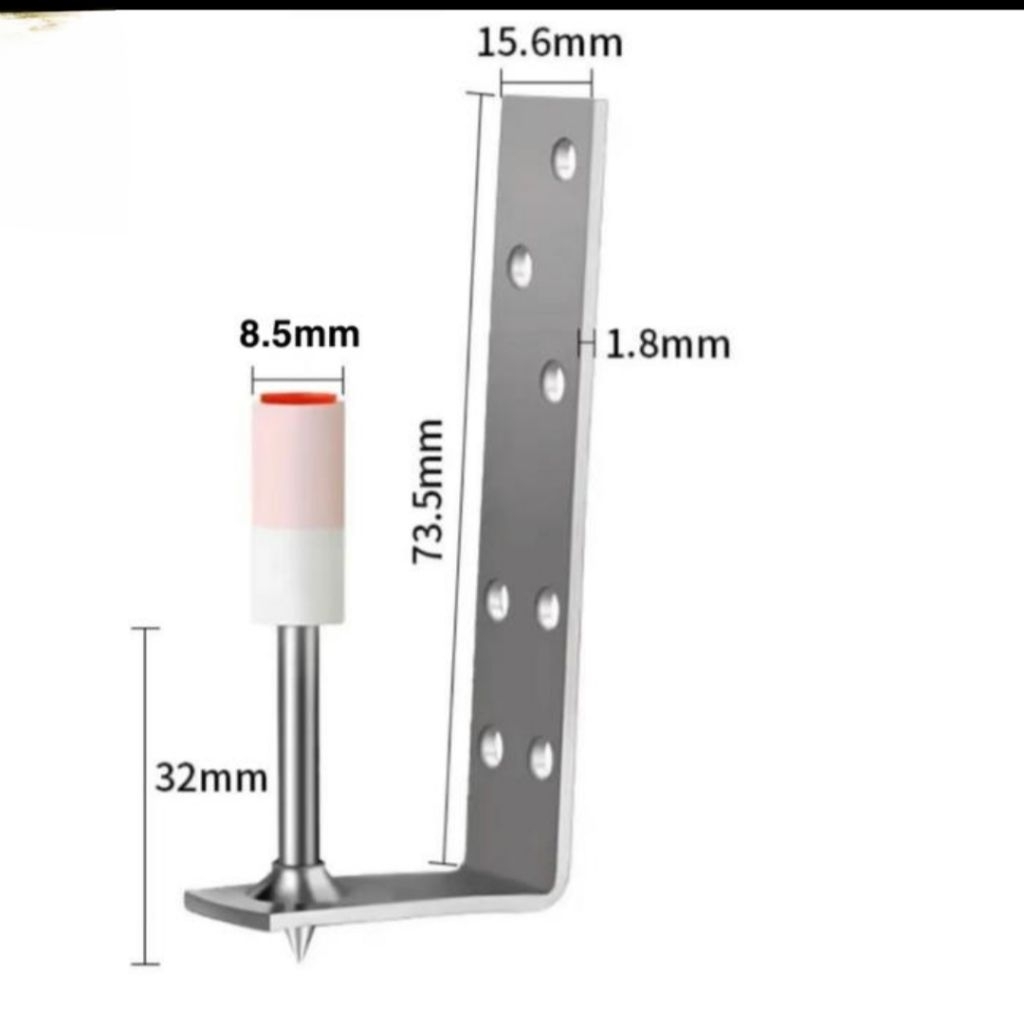 Paku Beton Ramset 8.5mm Siku L Panjang L 75mm / Paku Ramset Angle clip  1 Box 40pcs