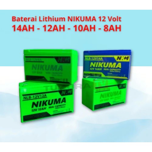 NIKUMA Aki Kering Baterai Lithium 12V 8Ah 10Ah 12Ah 14Ah Real Capacity untuk sprayer elektrik UPS Dl