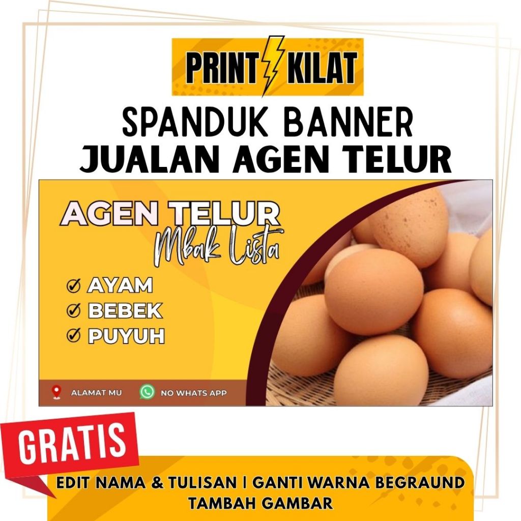 SPANDUK BANNER AGEN TELUR | BANNER JUALAN TELUR
