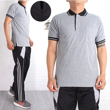 Setelan Baju Training Olahraga Pria Lengan Pendek