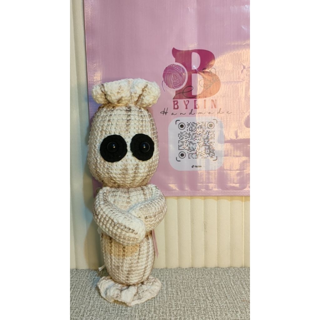 Boneka POCONG Viral. boneka jumbo Rajut handmade, Barang Aneh,Boneka Aneh,unik, Rajutan tangan,Lokal