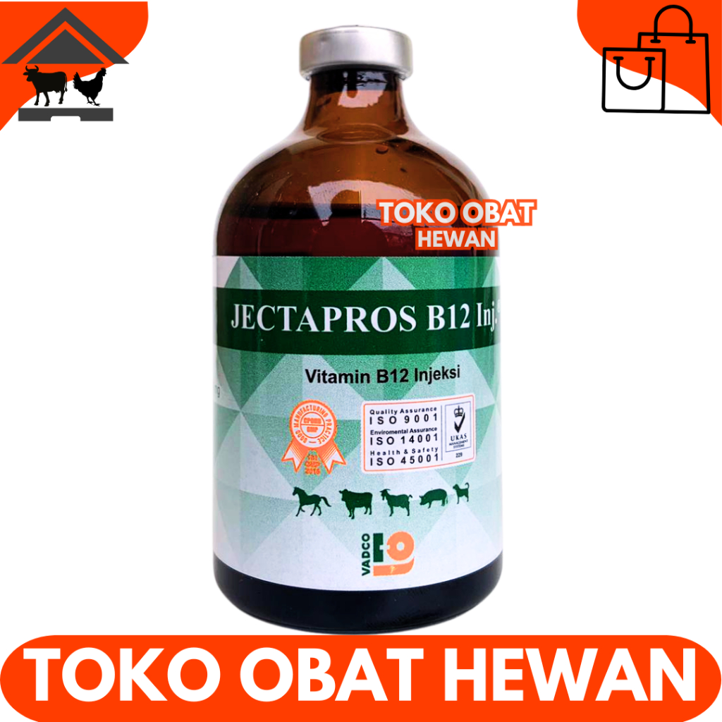 JECTAPROS B12 100ML VADCO - Vitamin B12 Hewan Anti Anemia & Menambah Nafsu Makan - Like Jectavit b12