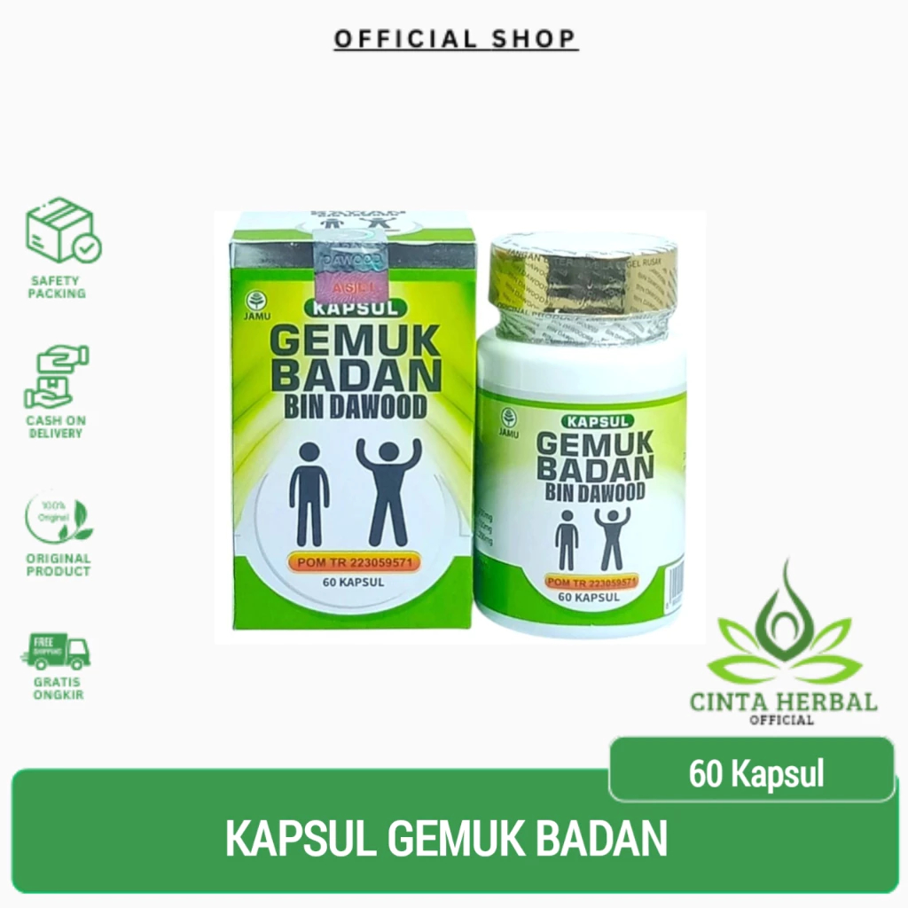 Kapsul Gemuk Badan 60 Kapsul | Bin Dawood Penggemuk Badan Original