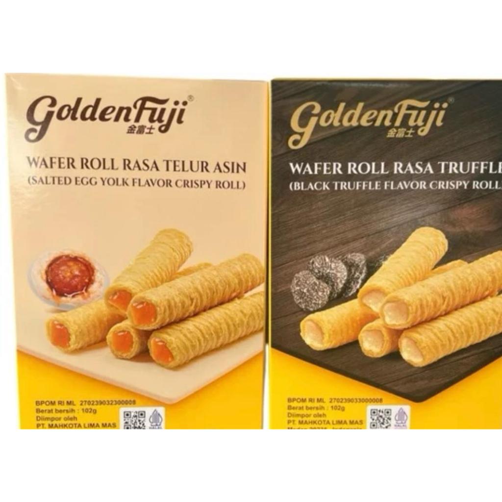 

Golden Fuji Wafer Roll 102g Salted Egg Yolk,Black Truffle Flavor Crispy Roll