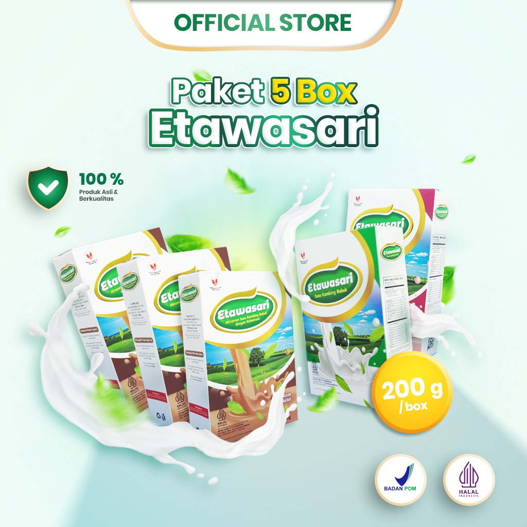 

Etawasari - 5 Box Susu Etawa Pencernaan Nyaman, Redakan Nyeri Sendi & Kesehatan Tulang