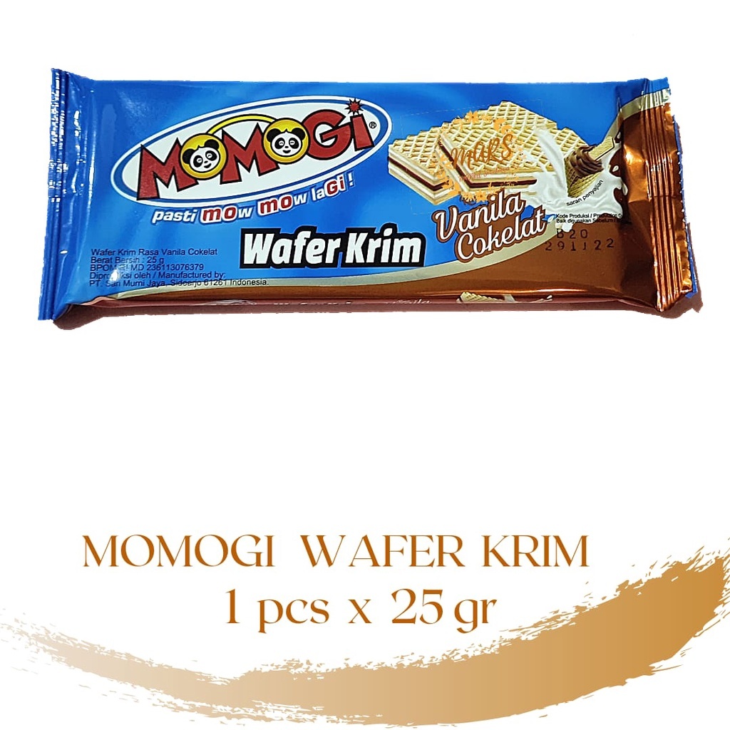 

Momogi Wafer Krim Rasa Vanila Cokelat 20gr
