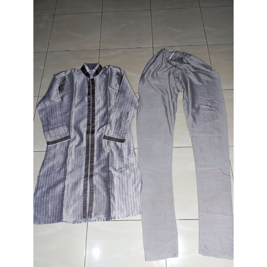 Kurta india pria dewasa silver