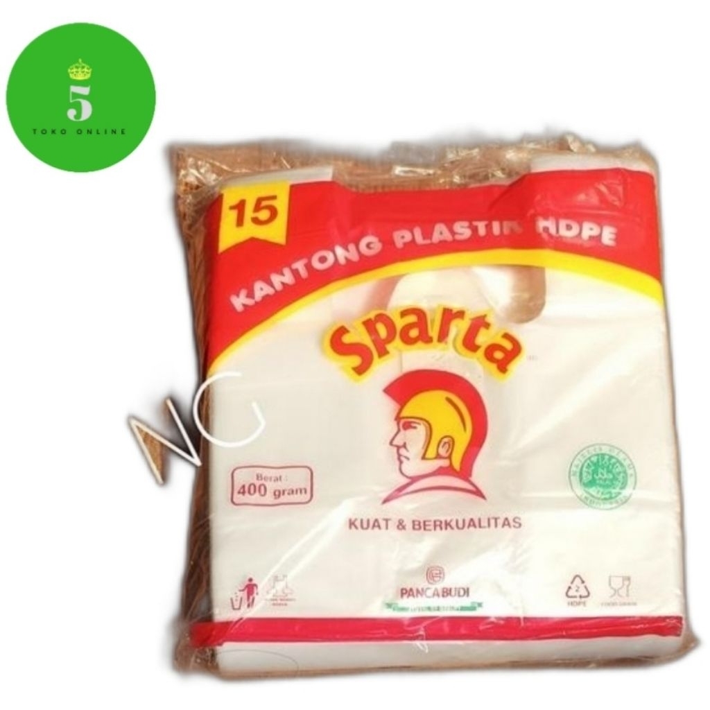 Kantong plastik kantong kresek merk Sparta bening ukuran 15