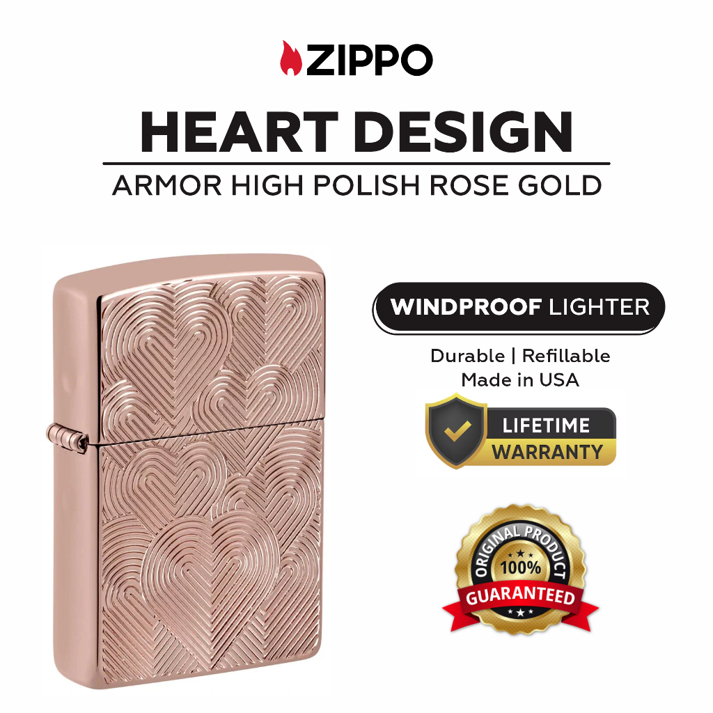 Zippo 48919, Hearts Design Armor Rose Gold