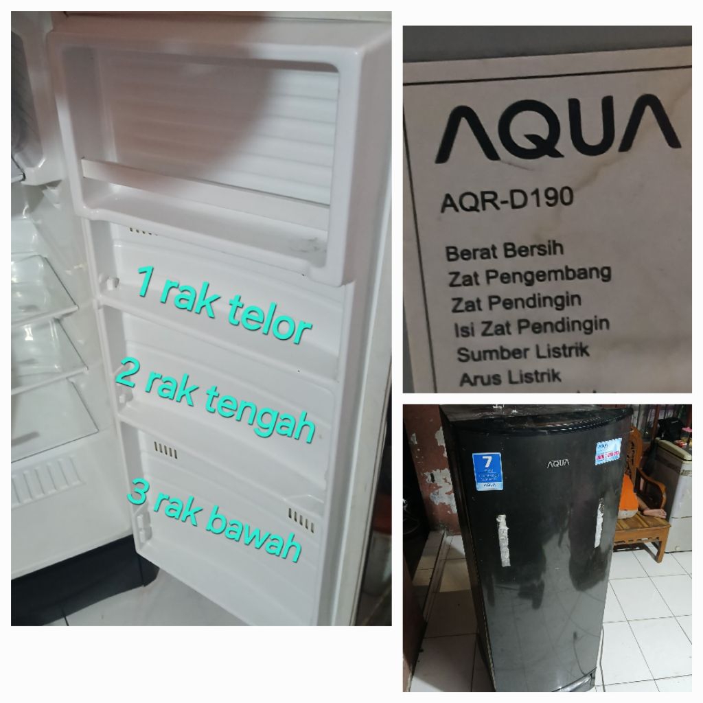 RAK KULKAS/RAK BOTOL/rak bagian pintu merk AQUA JAPAN 1 pintu TIPE D-190.CUSTOM..